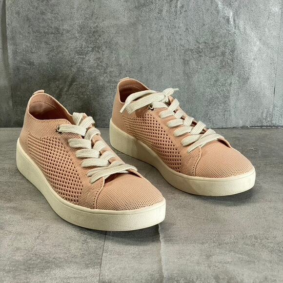 CHARTER CLUB Women's Pink Fabric Linniee Lace-Up Round-Toe Sneakers SZ 7.5 - Picture 4 of 8